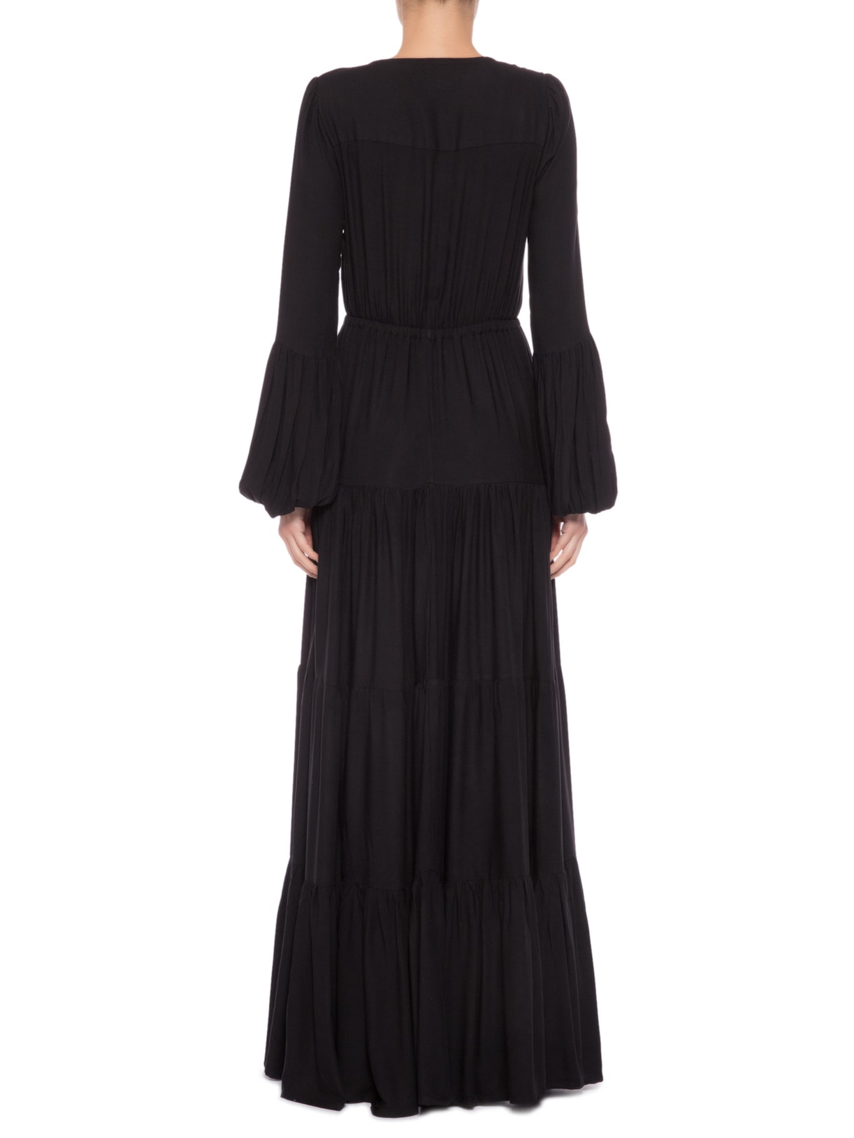 Vestido Longo Em Viscose Preto '2Essential