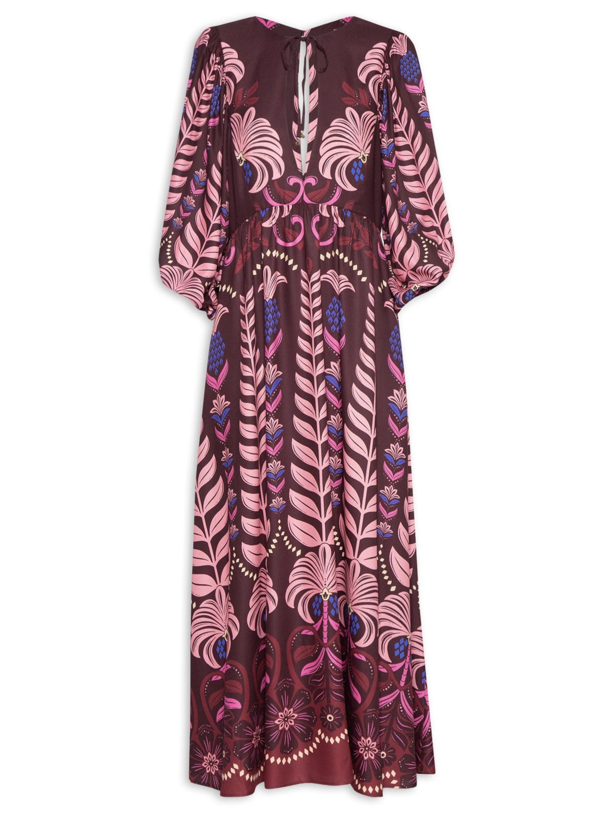 Vestido Longo Espledor Tropical - Marrom