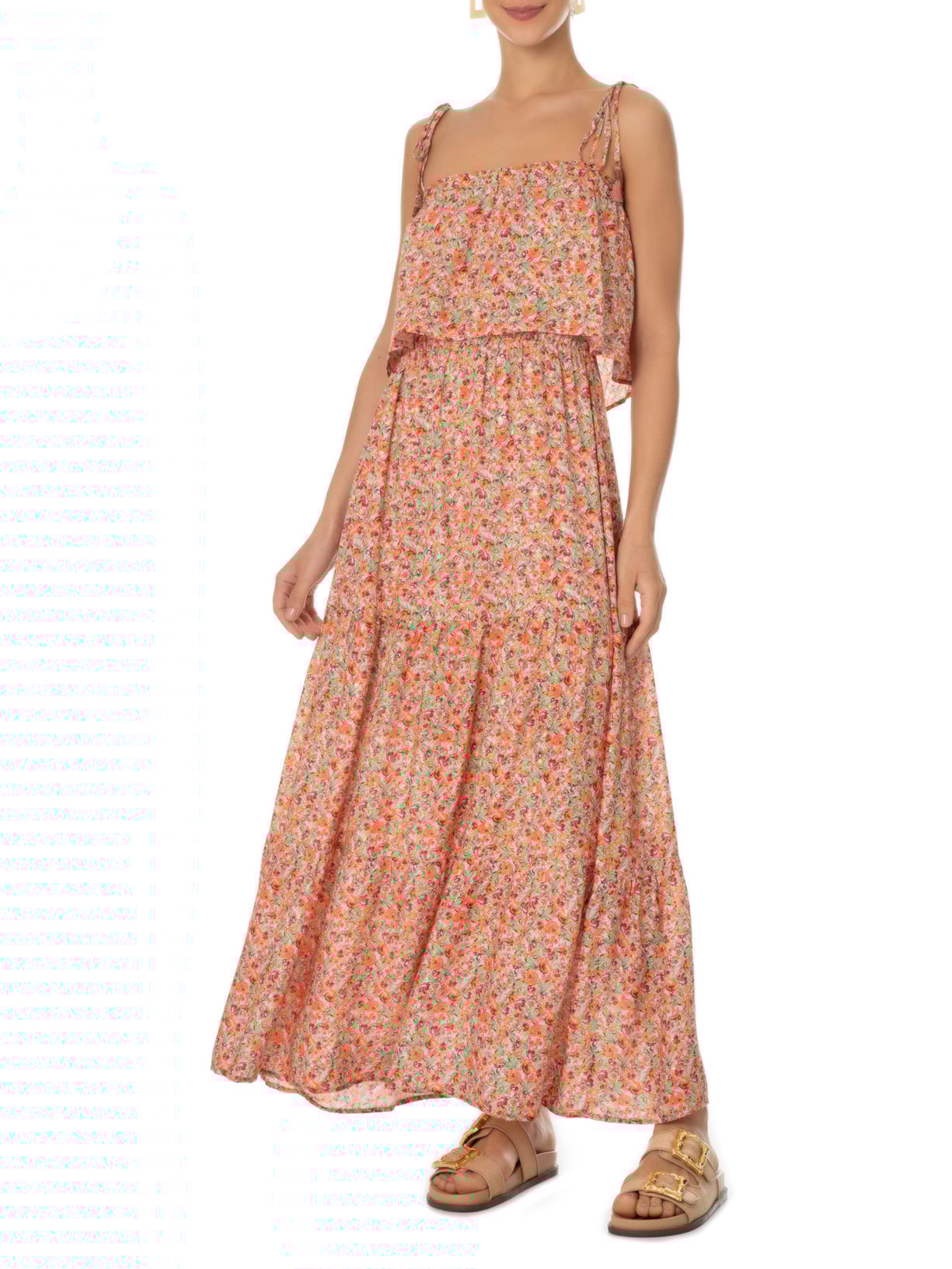 Vestido Longo Estampa Alga Rosa Maria Filó