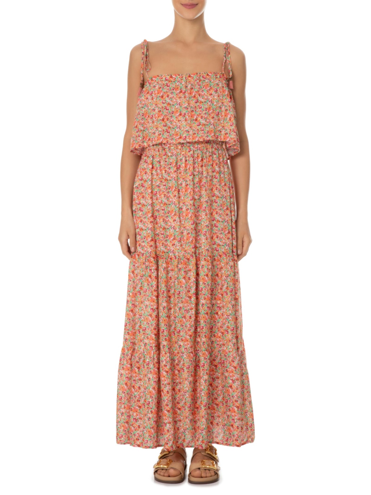 Vestido Longo Estampa Alga Rosa Maria Filó