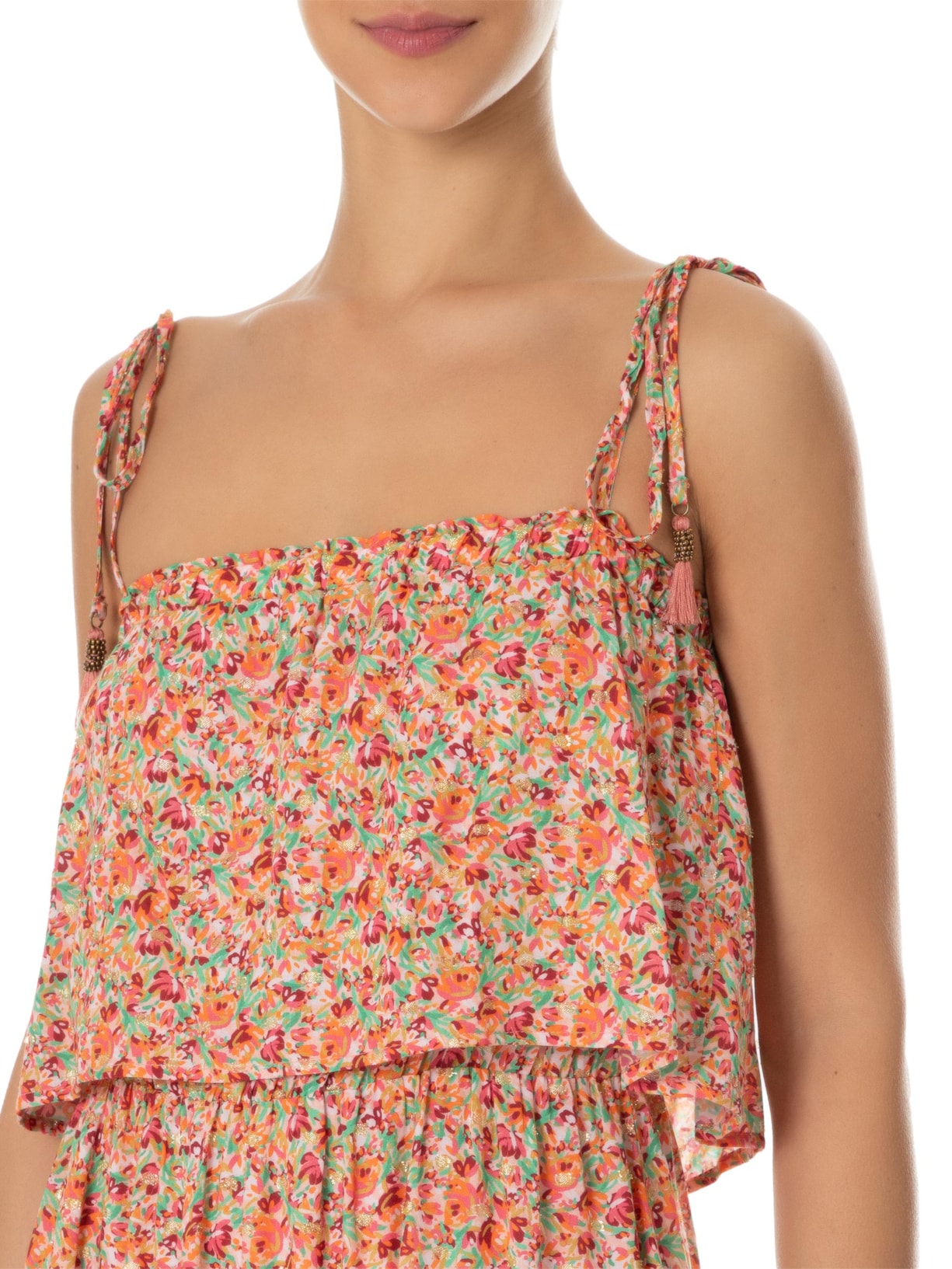 Vestido Longo Estampa Alga Rosa Maria Filó