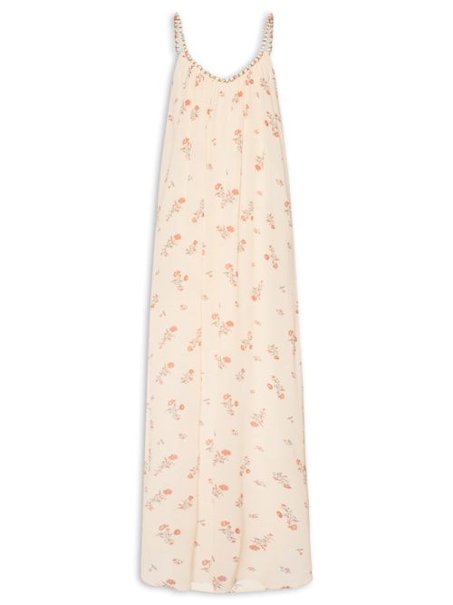 Vestido Longo Estampa Aura - Bege