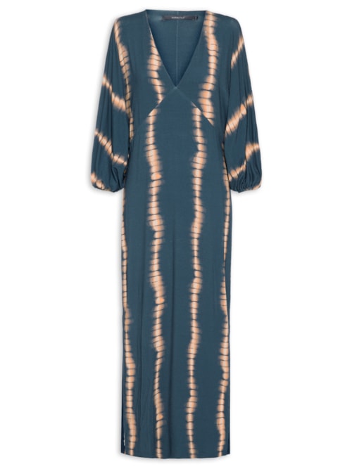 Vestido Longo Estampa Balangan Jasper - Azul