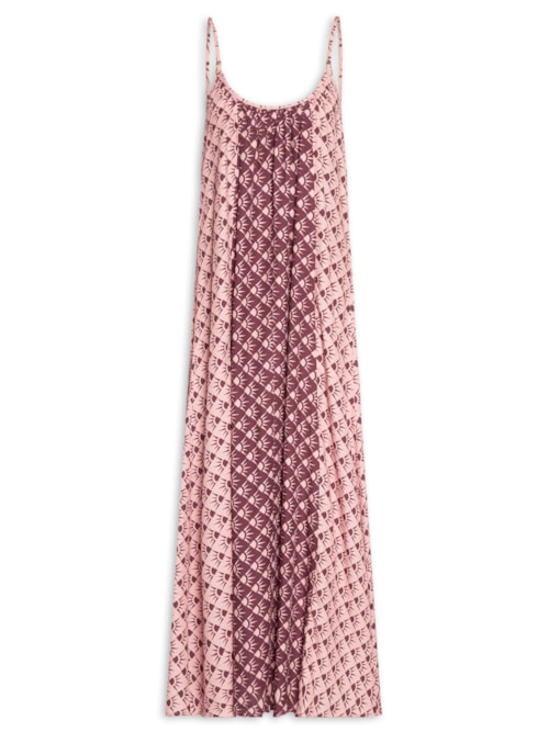 Vestido Longo Estampa Floriluz Mix - Rosa