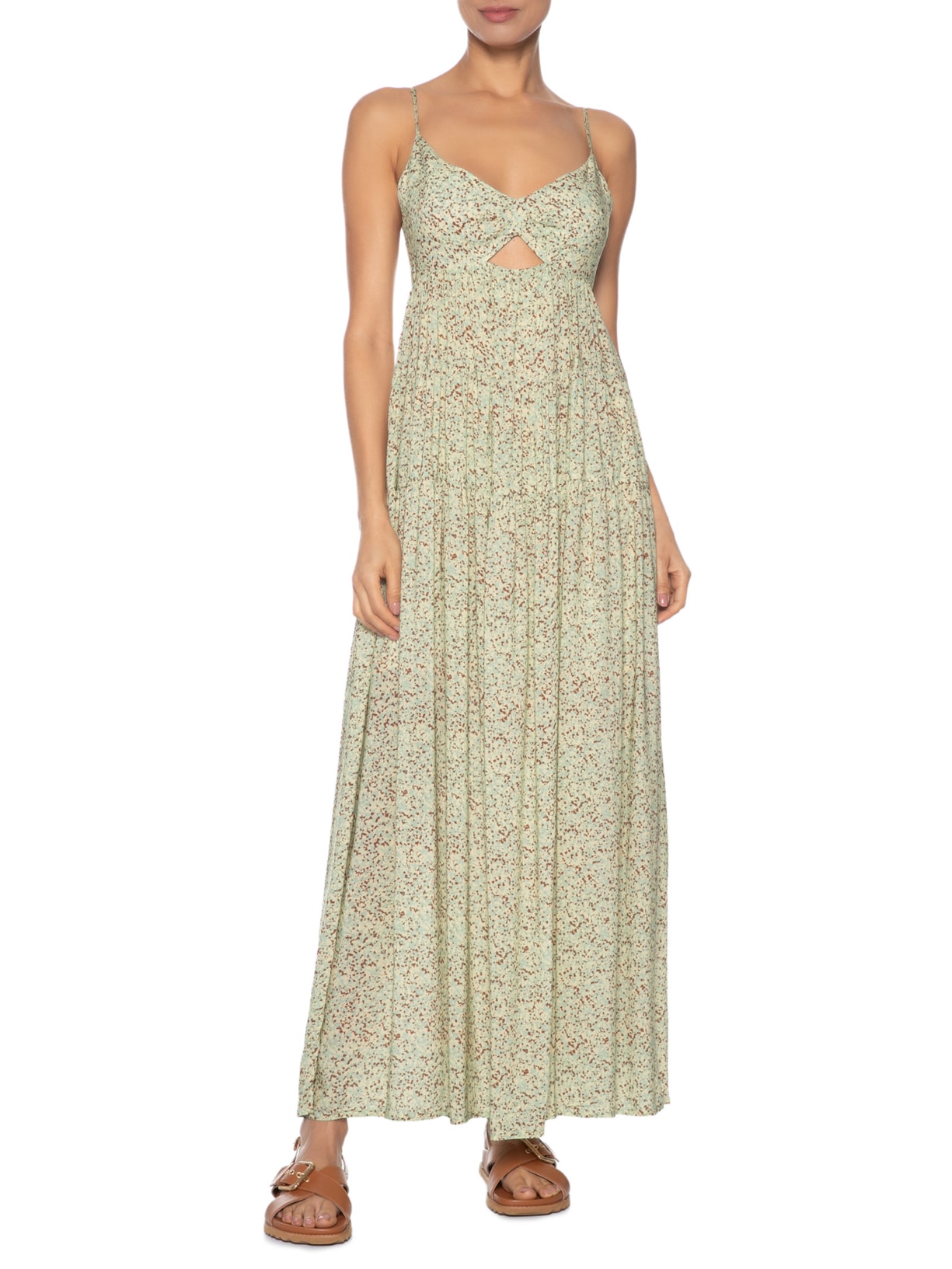 Vestido Longo Estampa Grão Bege Dress To