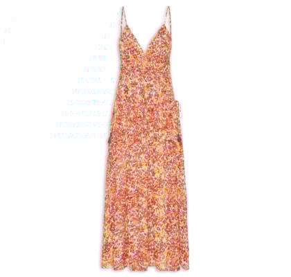 Vestido Longo Estampa Instinto Cerâmica - Laranja