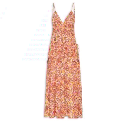 Vestido Longo Estampa Instinto Cerâmica - Laranja