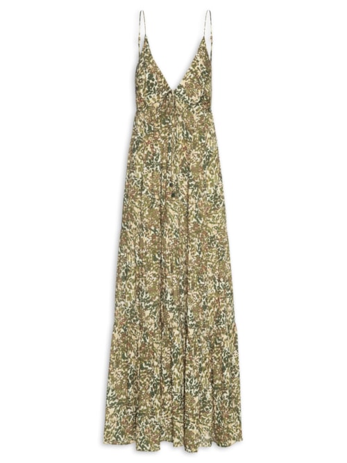 Vestido Longo Estampa Instinto - Verde