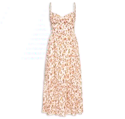 Vestido Longo Estampa Jardim Ikat - Amarelo