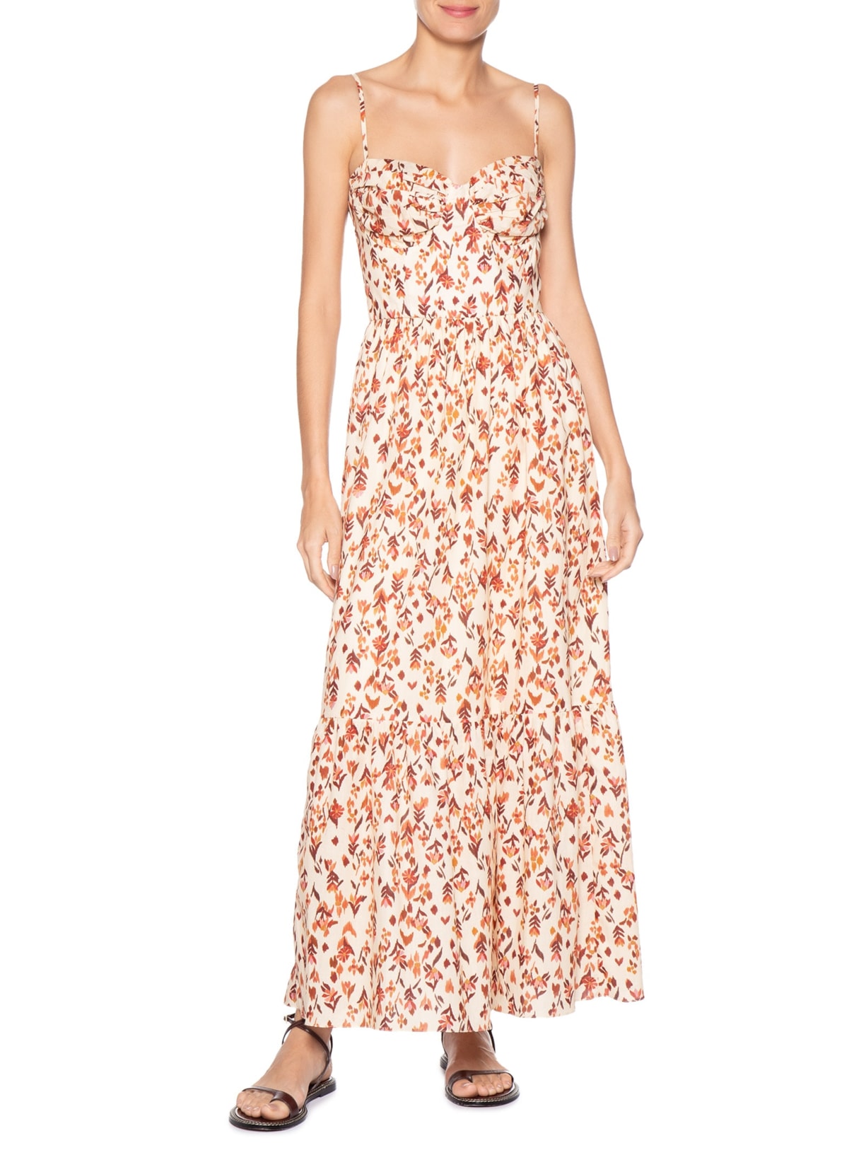 Vestido Longo Estampa Jardim Ikat Amarelo Dress To