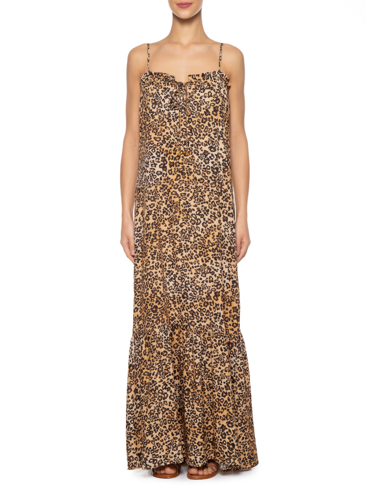 Vestido Longo Estampa Los Roques Animal Print Maria Filó