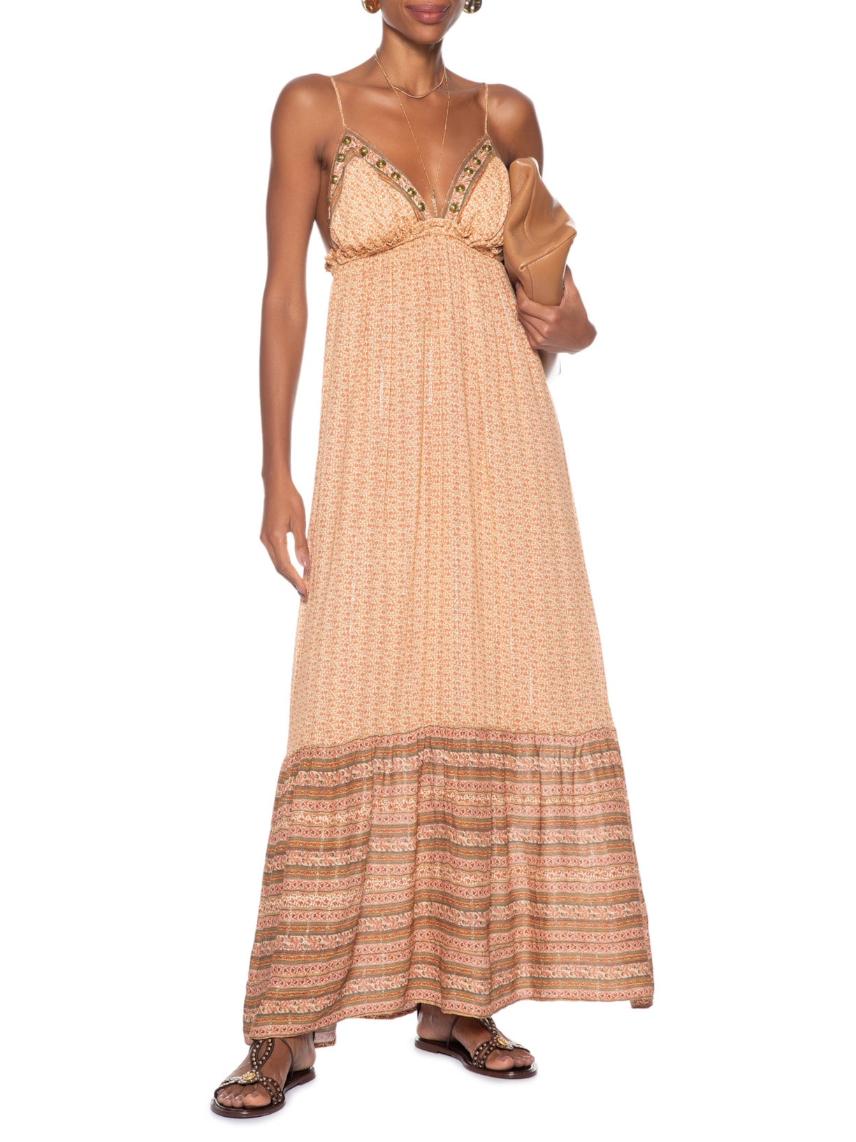 Vestido Longo Estampa Lumine Rosa Maria Filó