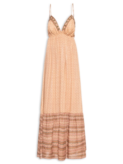 Vestido Longo Estampa Lumine - Rosa