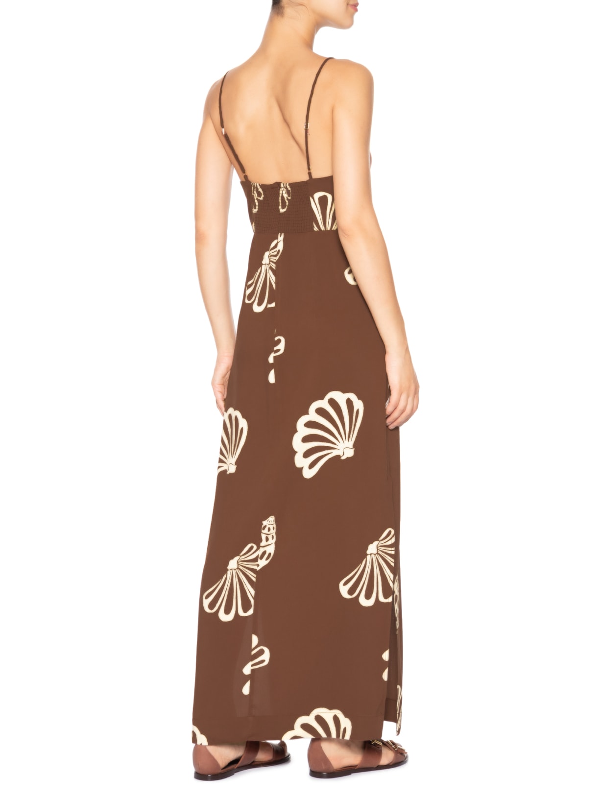 Vestido Longo Estampa Marés Marrom Dress To
