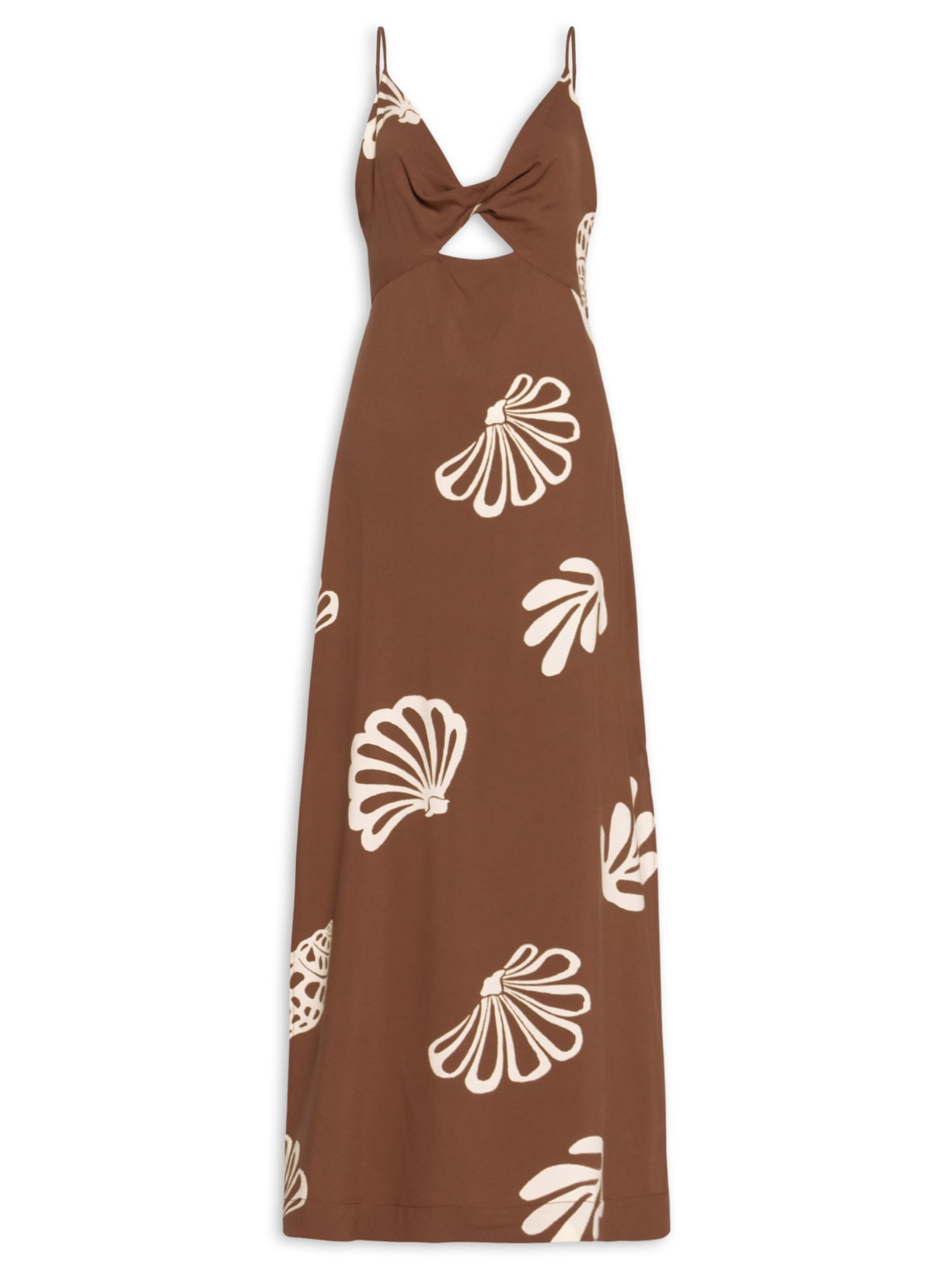 Vestido Longo Estampa Marés Marrom Dress To