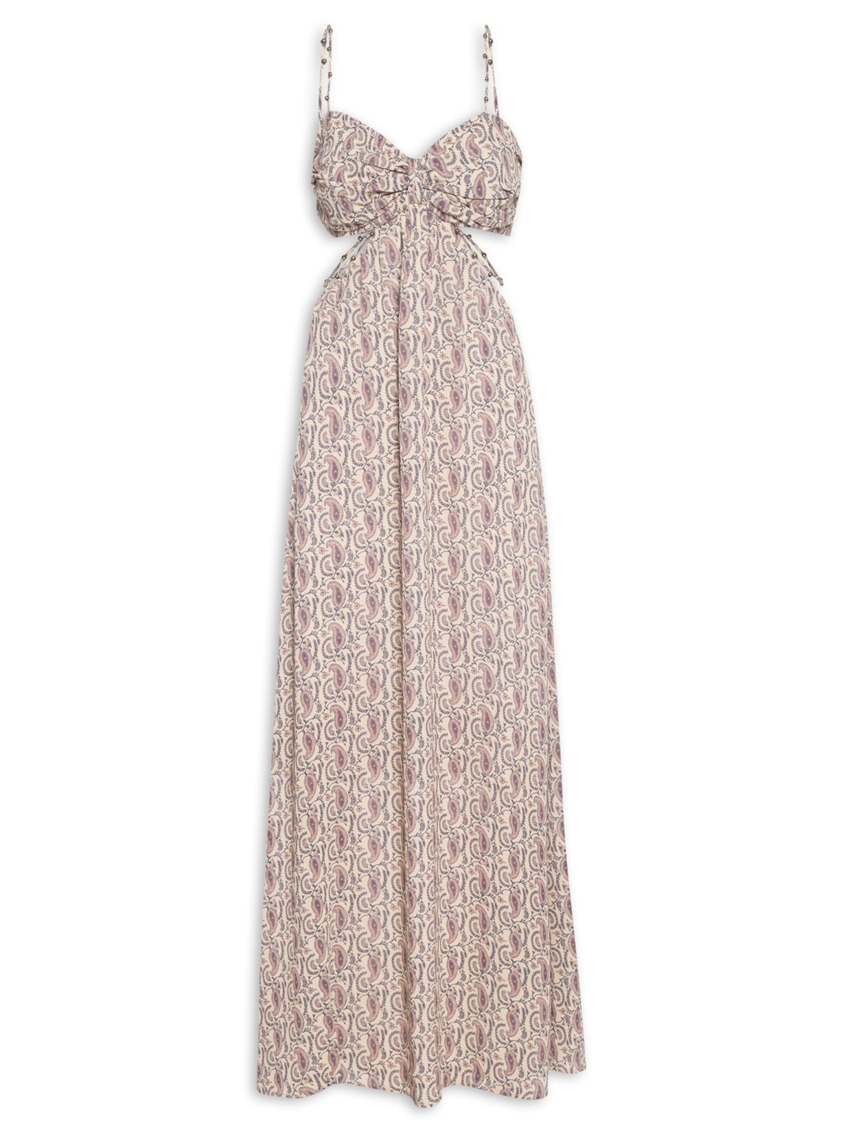Vestido Longo Estampa Mumbai - Bege