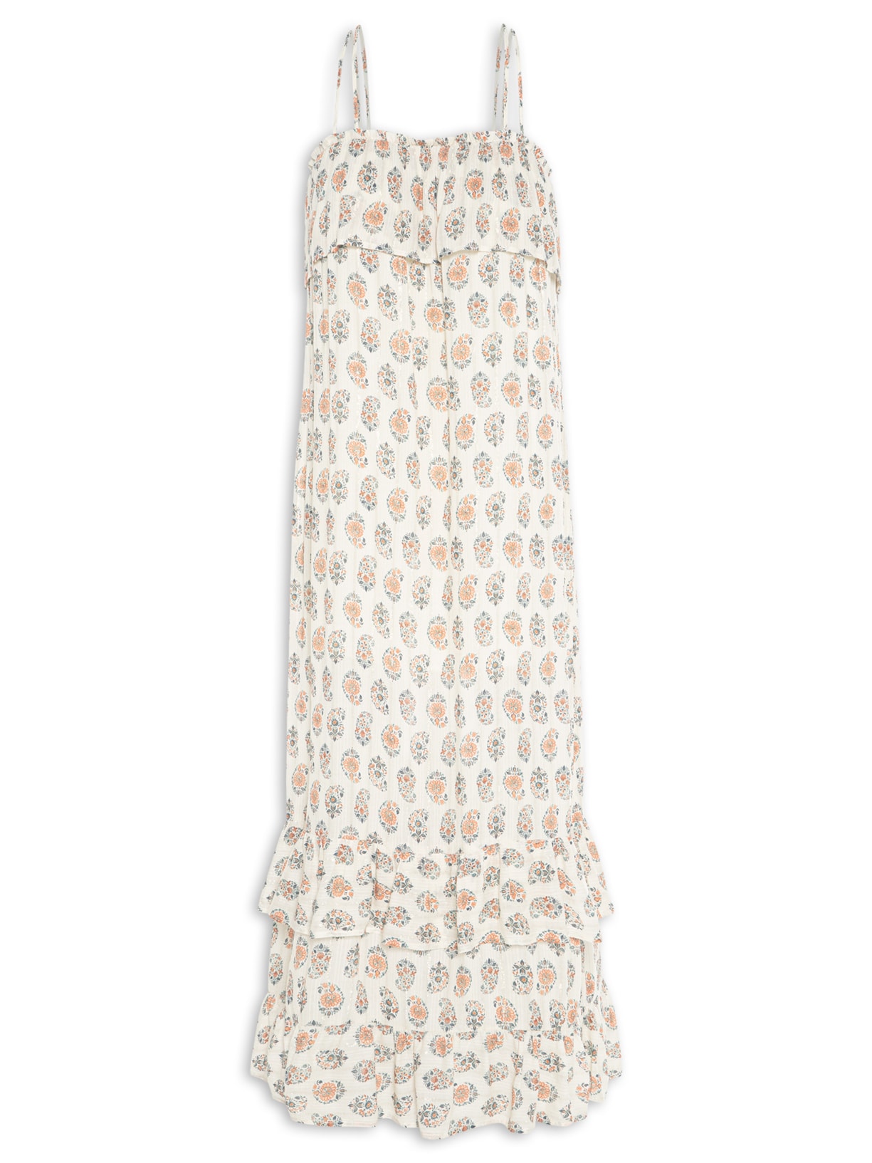 Vestido Longo Estampa Napoles Off White Maria Filó