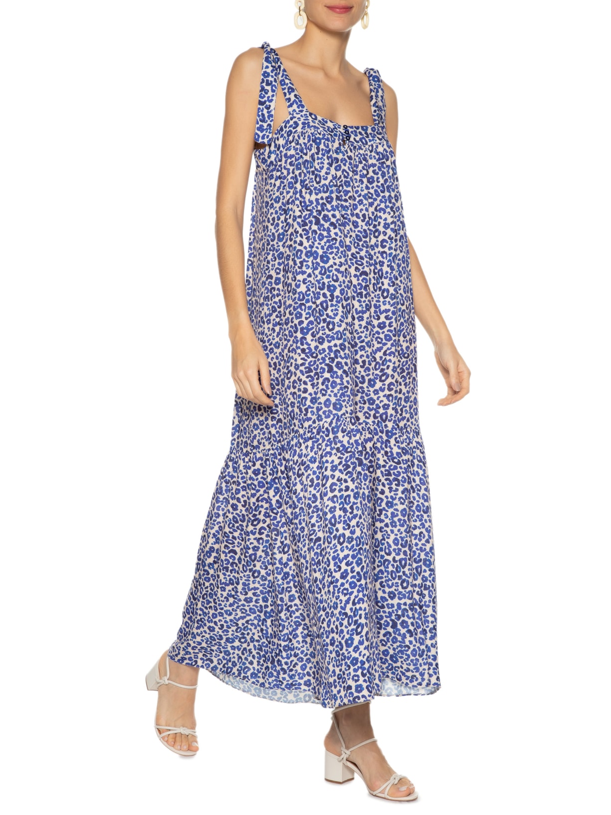 Vestido Longo Estampa Onçamar Azul Dress To