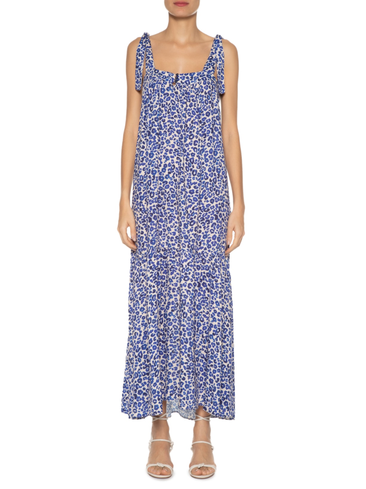 Vestido Longo Estampa Onçamar Azul Dress To