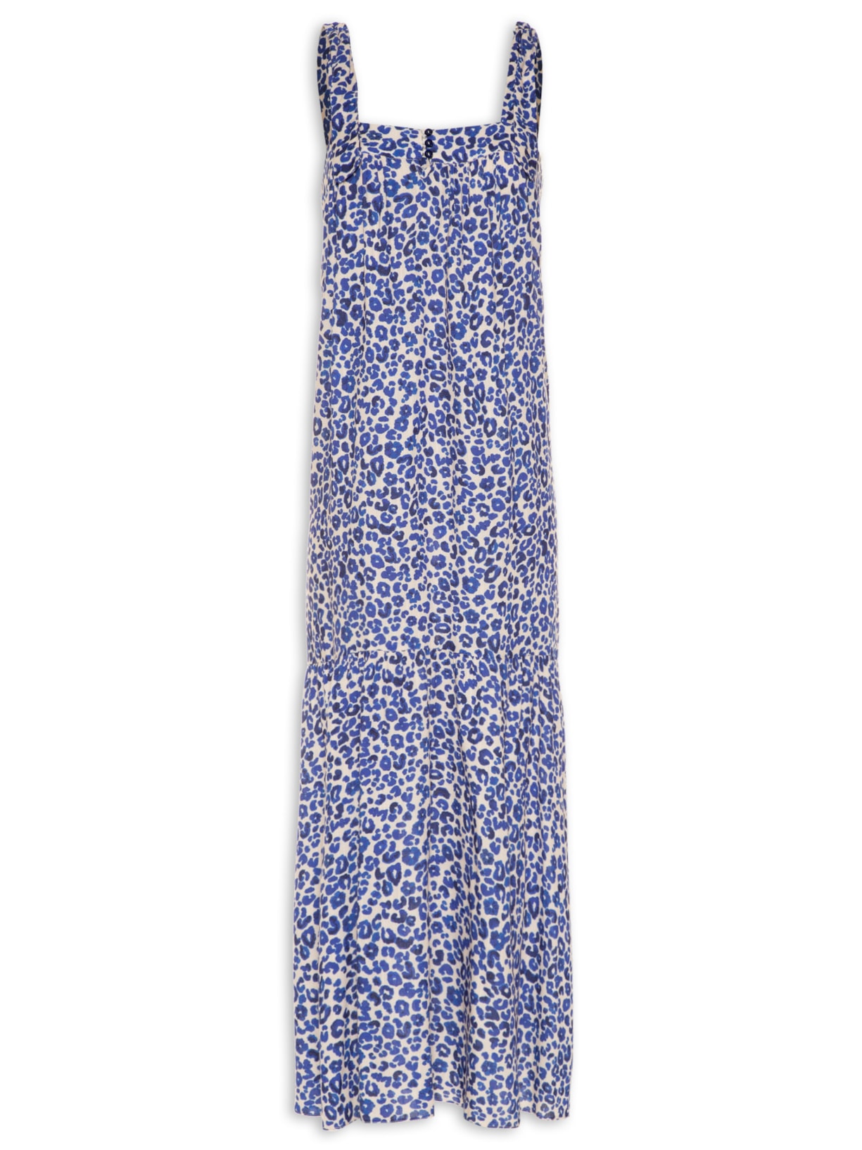 Vestido Longo Estampa Onçamar - Azul