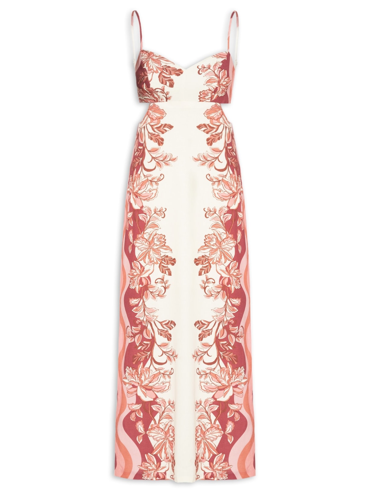 Vestido Longo Estampa Onda Floral Off White Dress To