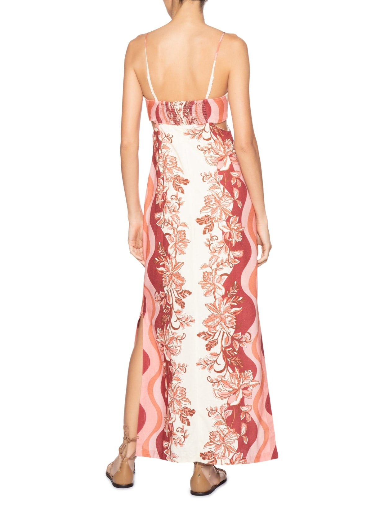 Vestido Longo Estampa Onda Floral Off White Dress To