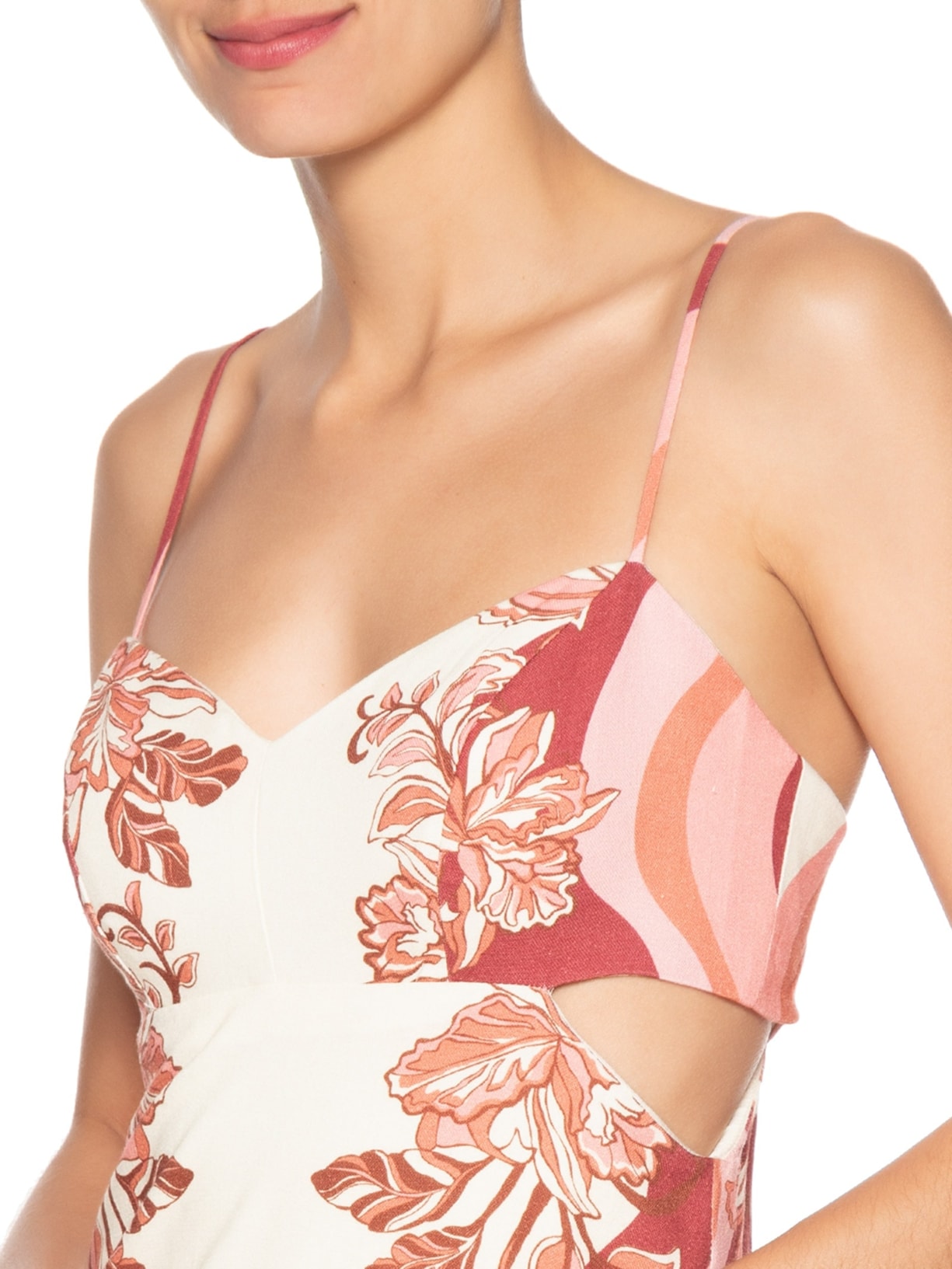 Vestido Longo Estampa Onda Floral Off White Dress To