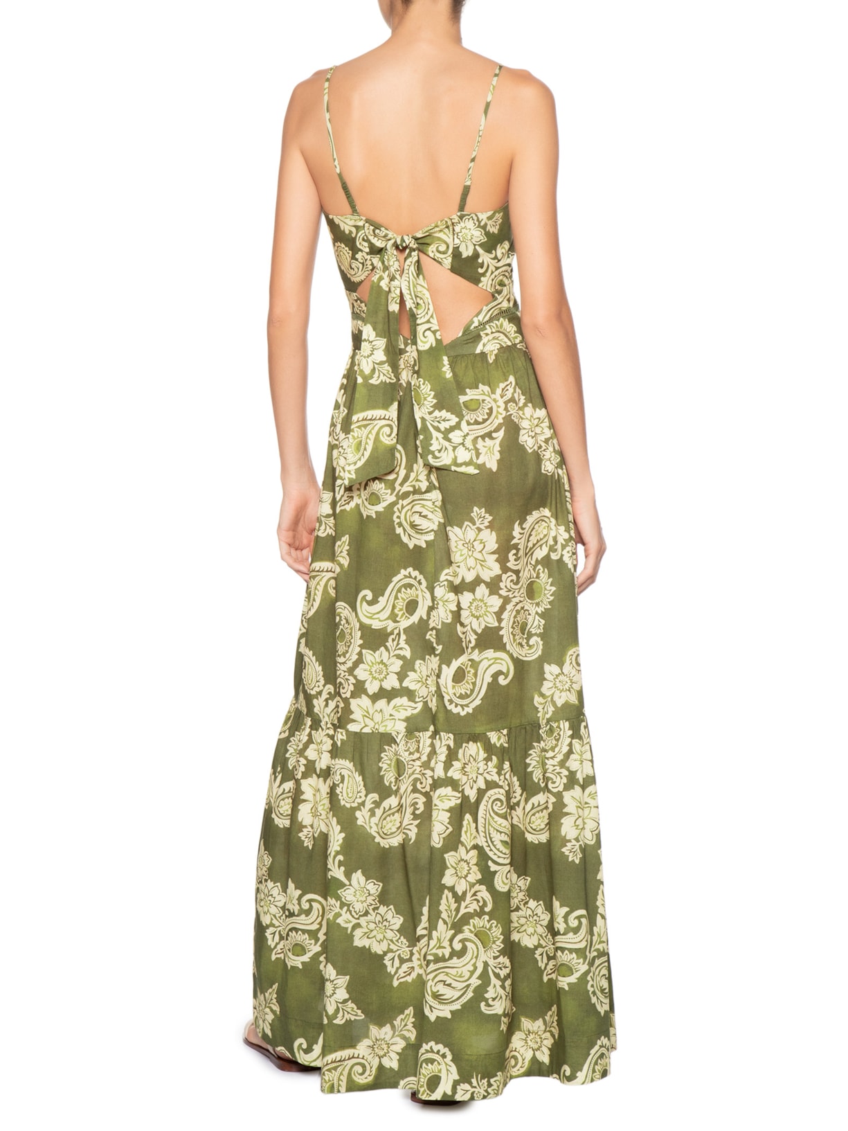 Vestido Longo Estampa Rota Do Sol Verde Dress To