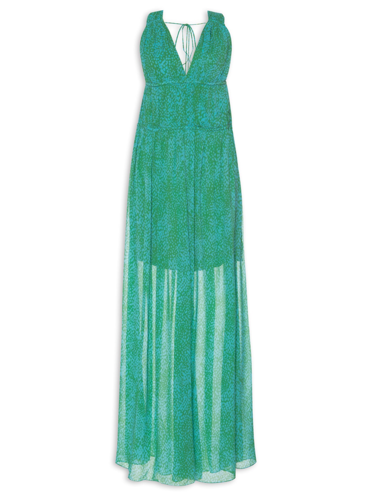 Vestido Longo Estampa Sal - Verde