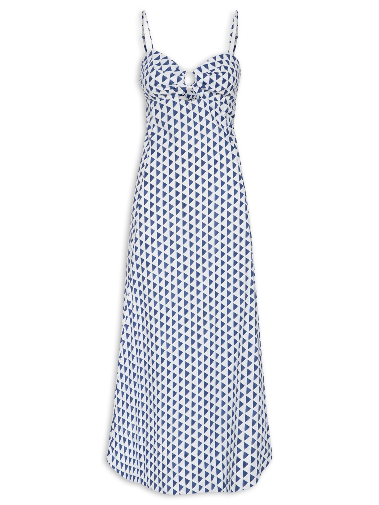 Vestido Longo Estampa Velas - Azul