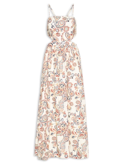 Vestido Longo Estampa Verano – Bege
