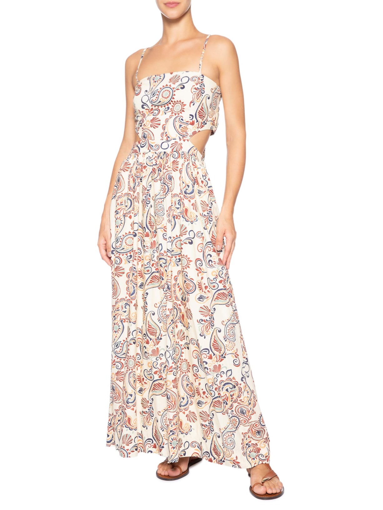 Vestido Longo Estampa Verano – Bege Dress To
