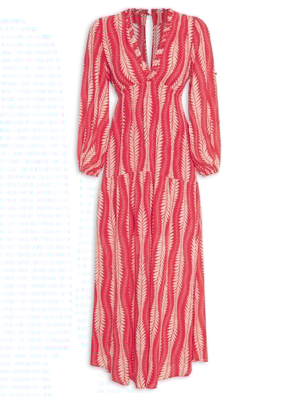 Vestido Longo Estampa Zakynthos - Vermelho