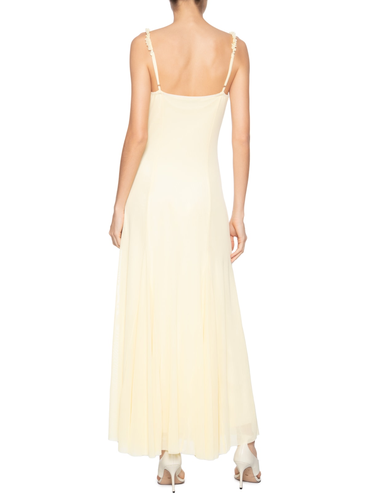 Vestido Longo Feminino Em Tule Amarelo Market 33