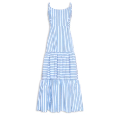 Vestido Longo Feminino Listrado - Azul