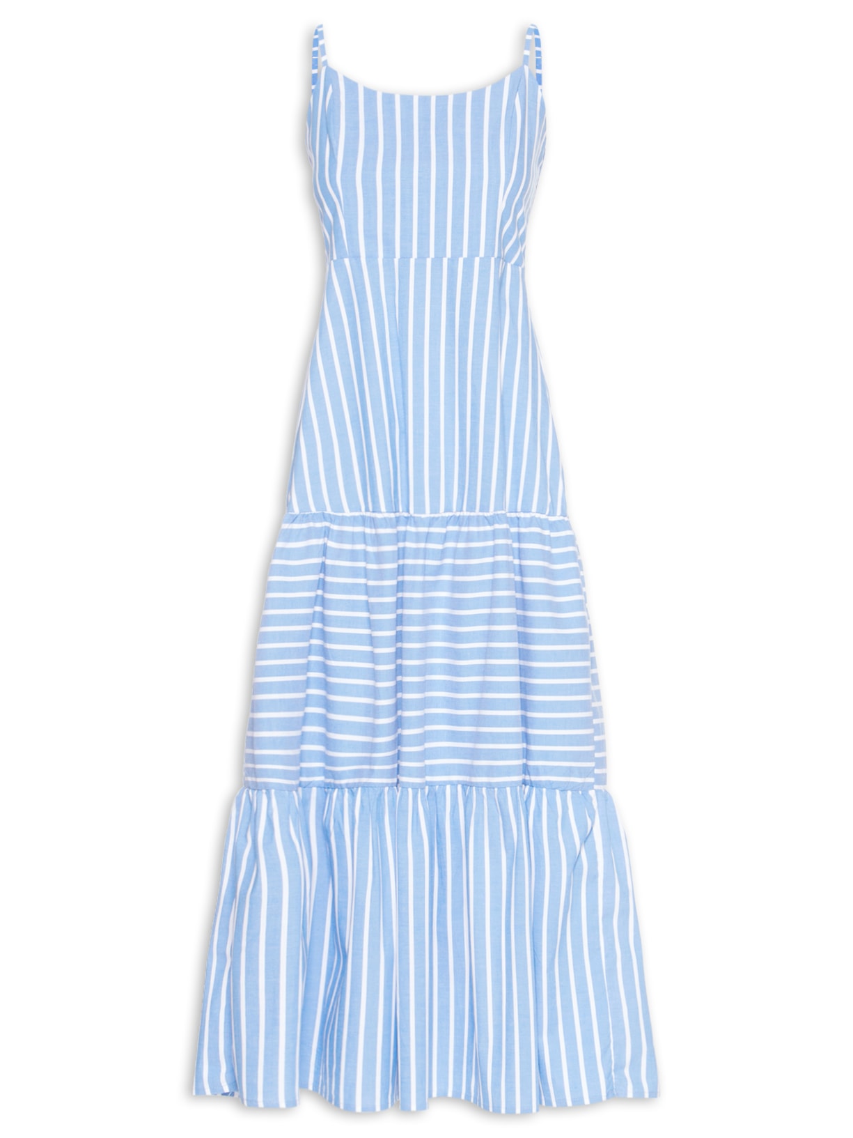 Vestido Longo Feminino Listrado - Azul