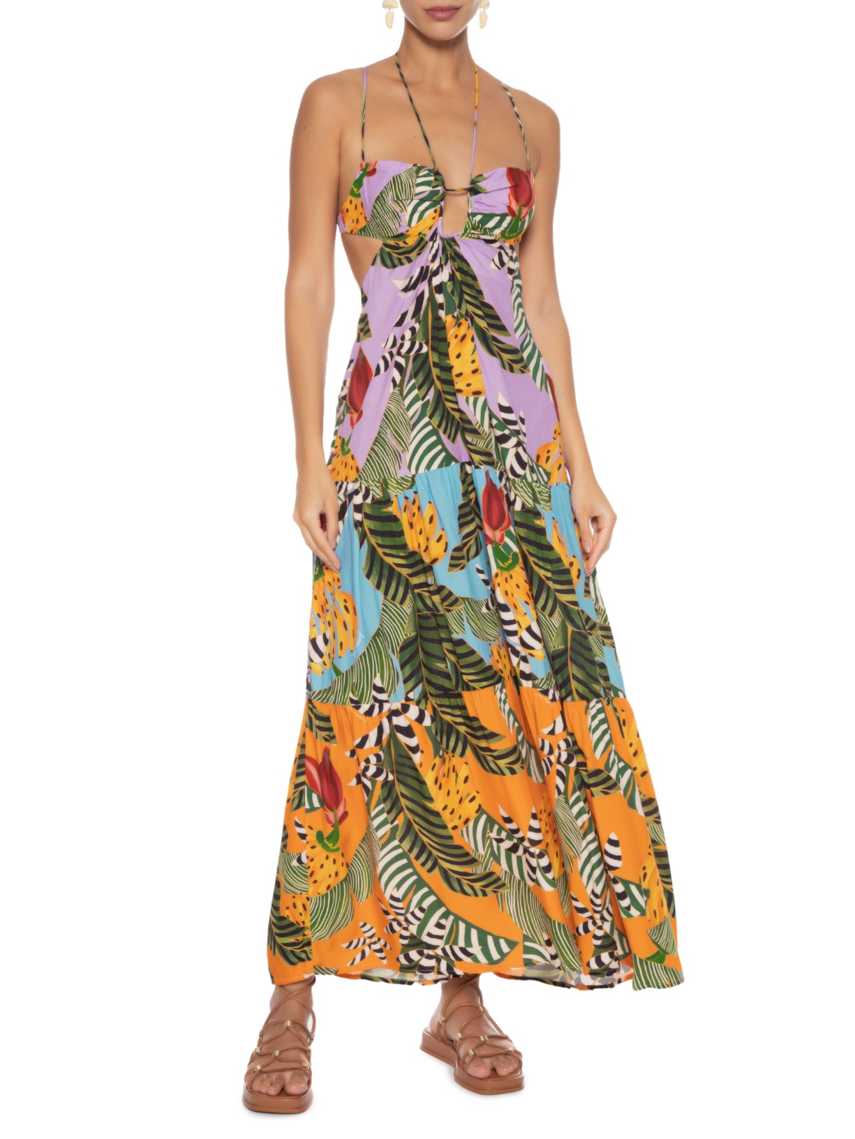 Vestido Longo Festa de Banana Lilás Farm