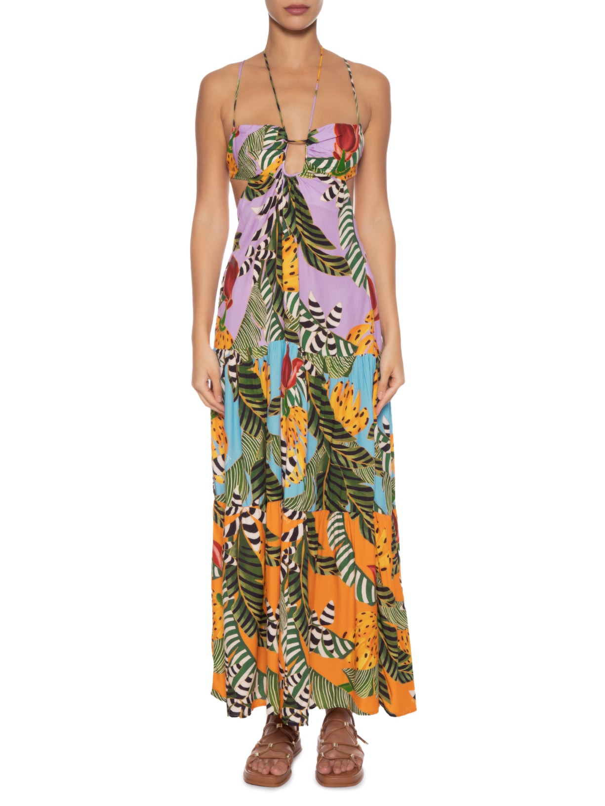 Vestido Longo Festa de Banana Lilás Farm