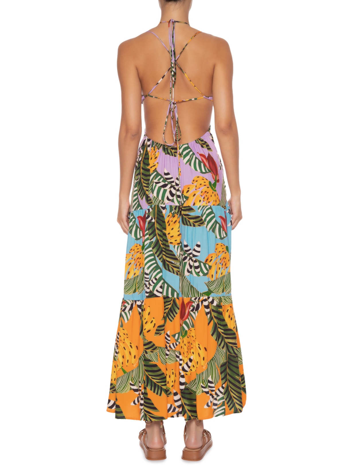 Vestido Longo Festa de Banana Lilás Farm