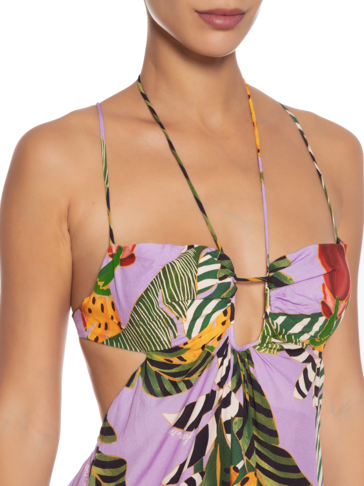 Vestido Longo Festa de Banana Lilás Farm