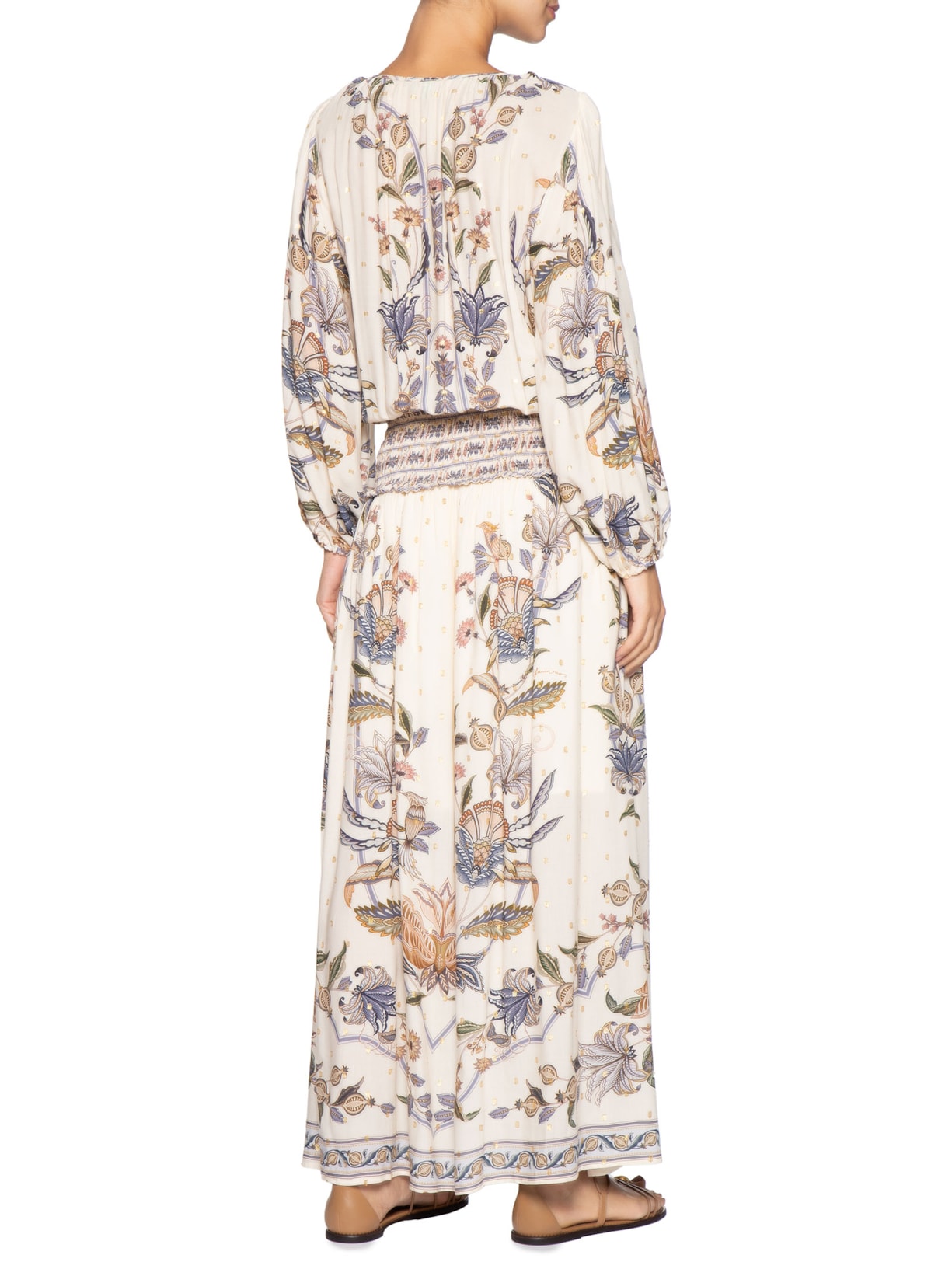 Vestido Longo Flor Do Deserto Off White Farm