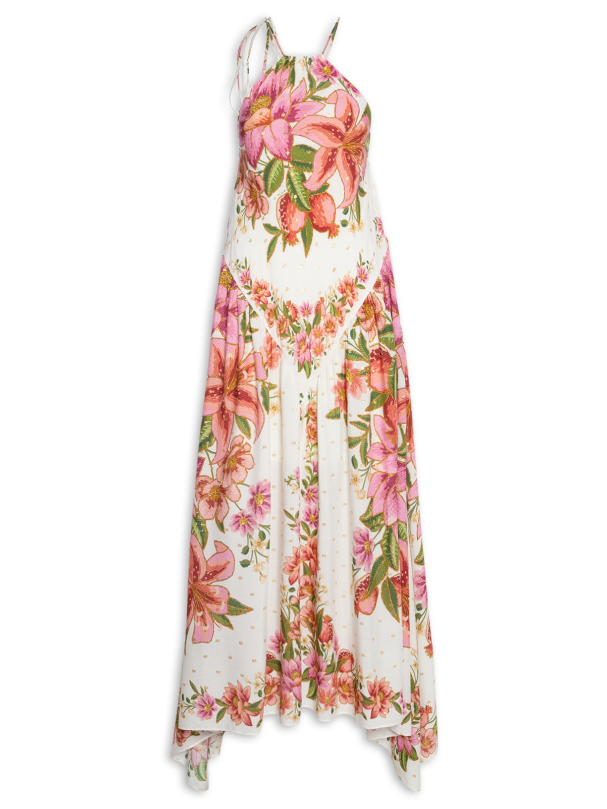 Vestido Longo Floral De Verão - Rosa