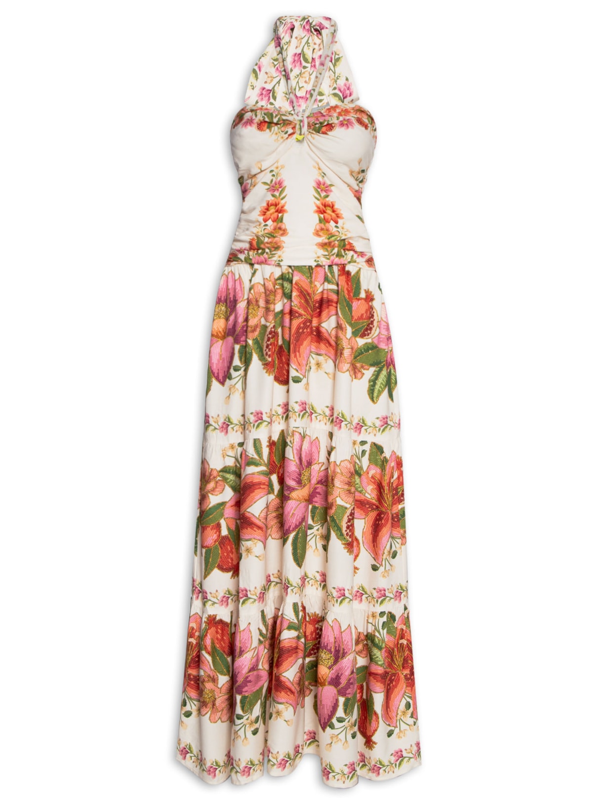 Vestido Longo Floral De Verão - Rosa