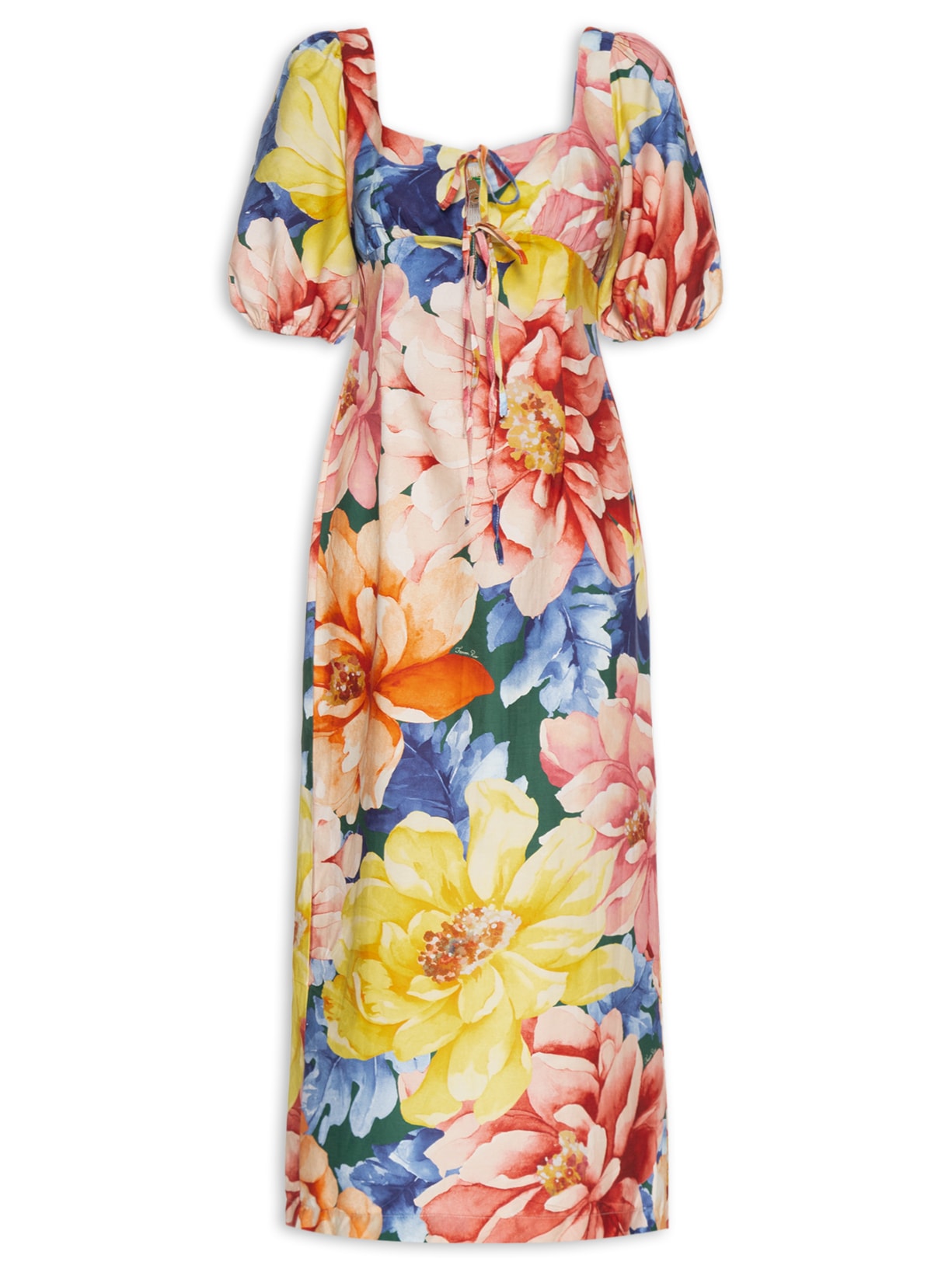 Vestido Longo Floral Doce Verde Farm