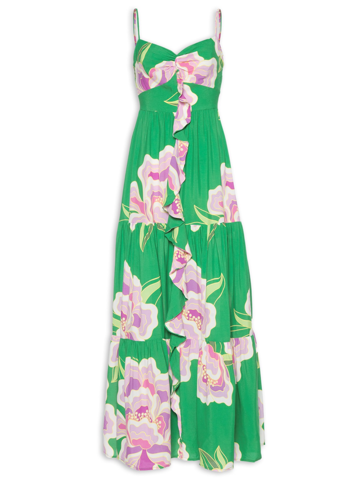 Vestido Longo Floral Lumi - Verde