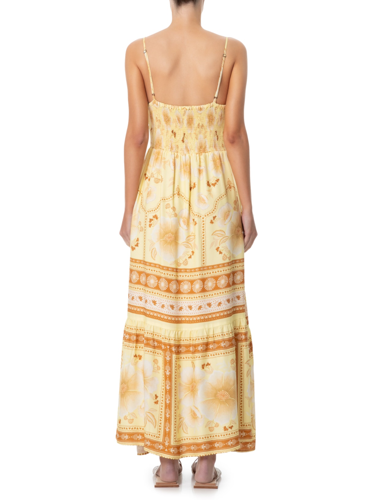 Vestido Longo Floral Veraneio Amarelo Farm