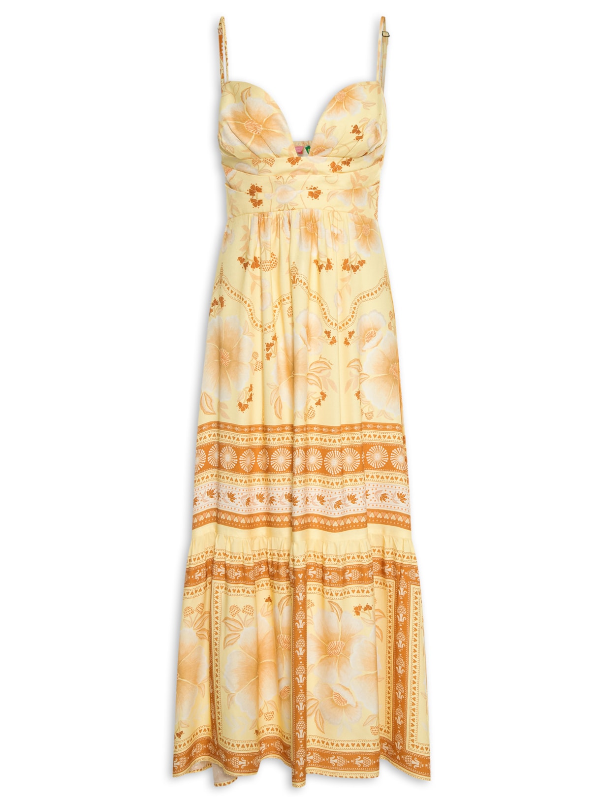 Vestido Longo Floral Veraneio - Amarelo