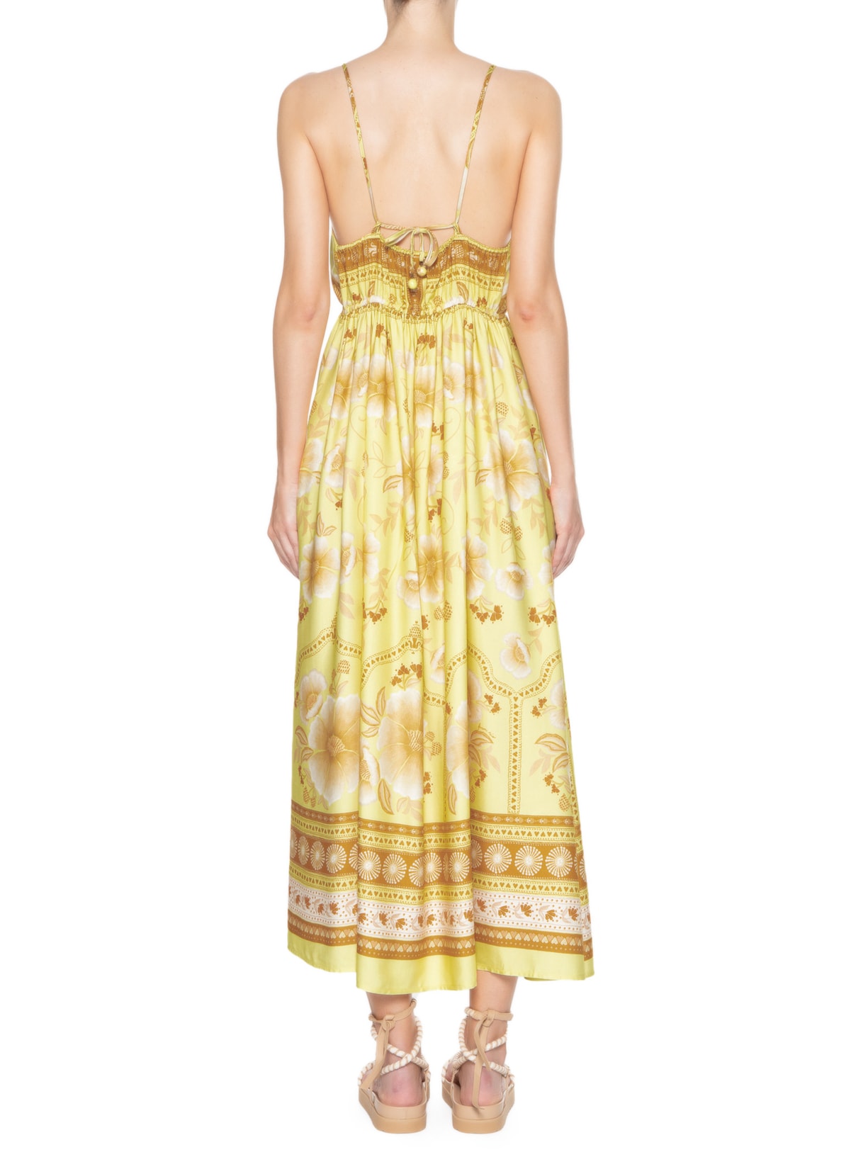 Vestido Longo Floral Veraneio Farm Amarelo1