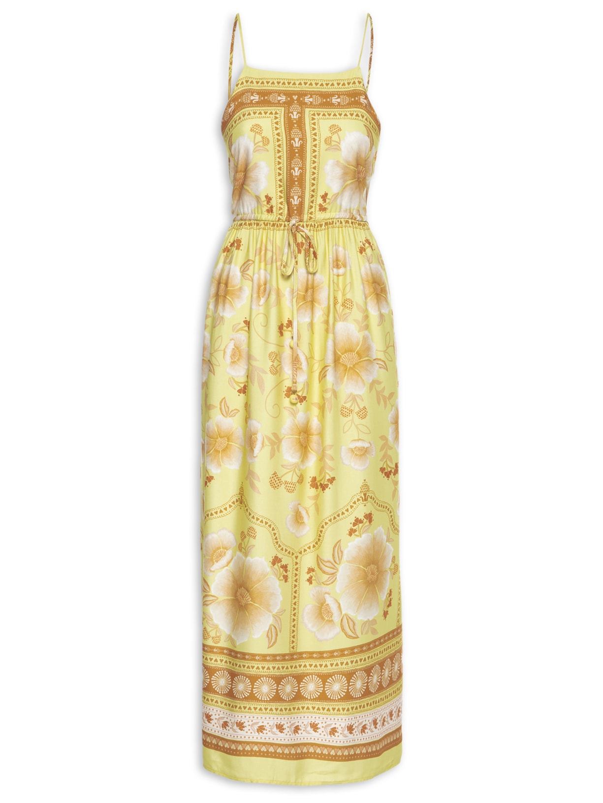 Vestido Longo Floral Veraneio - Amarelo