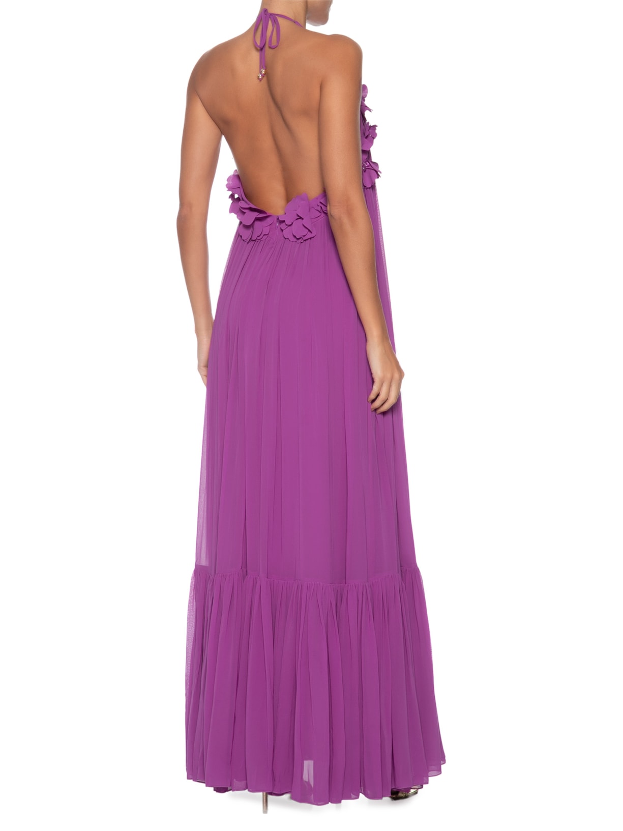 Vestido Longo Floral – Roxo Pat Bo
